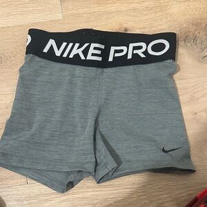 Nike Pro Women's Athletic Shorts in Gray and Black